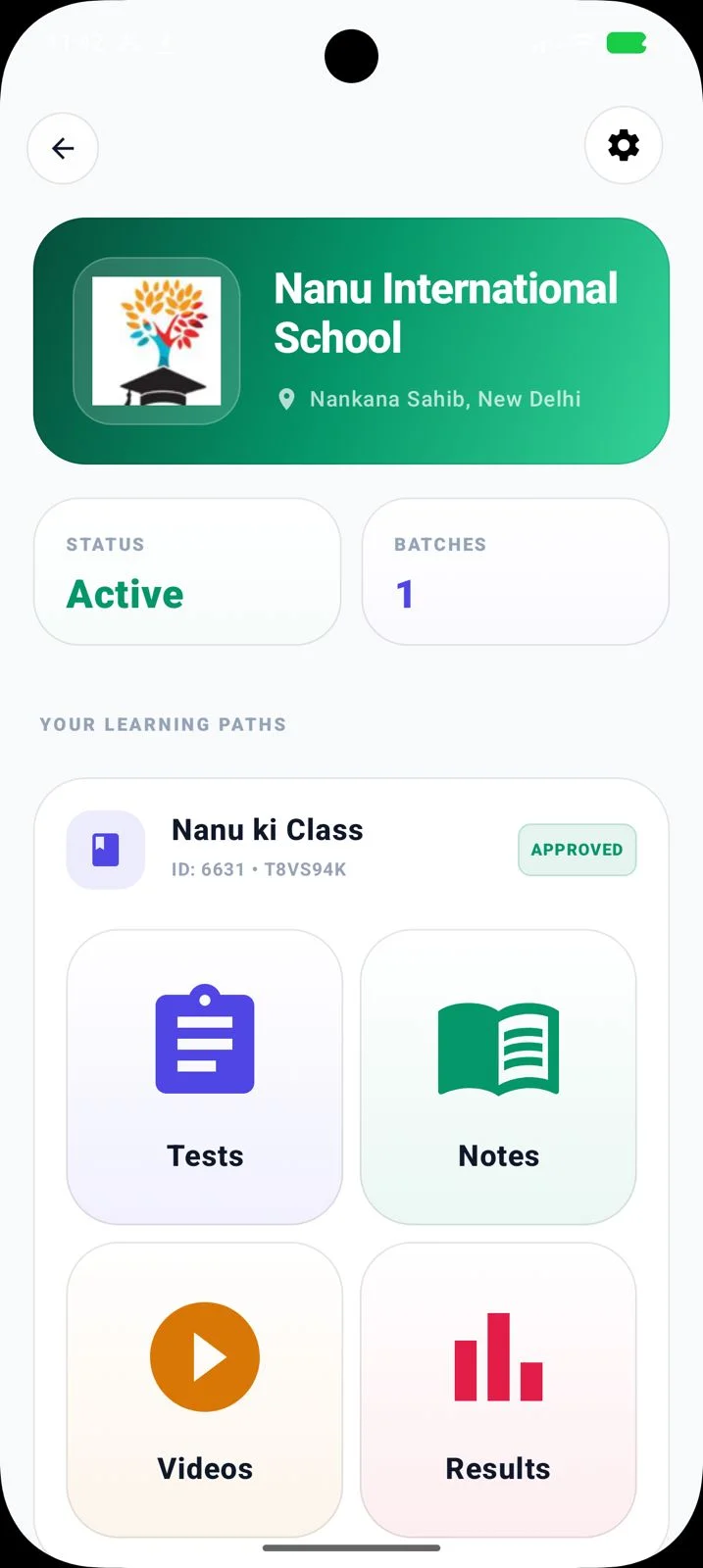 Custom branded mobile app interface