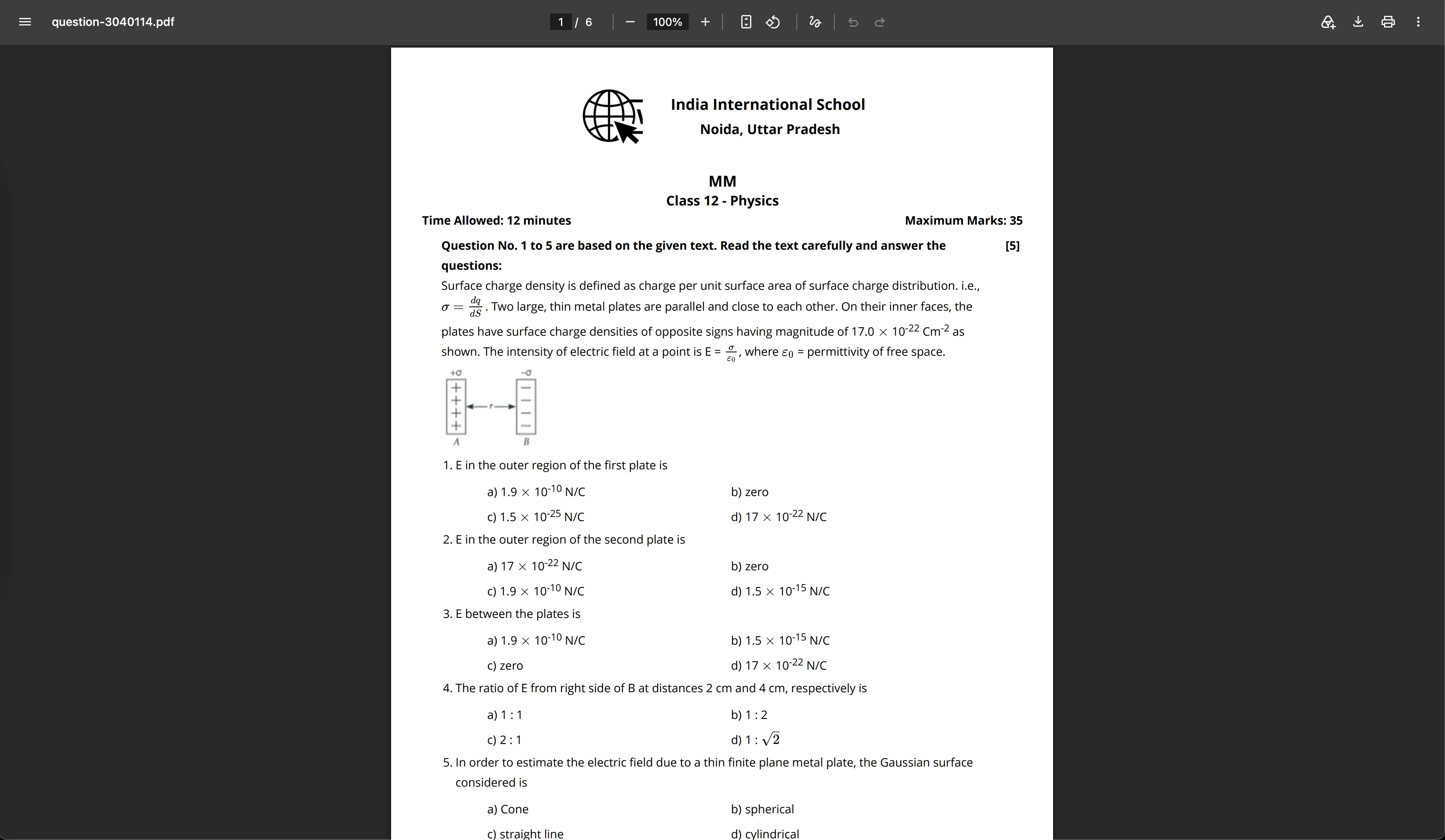 Downloading the generated school exam paper as a PDF or Word file from the Examin8 test maker platform